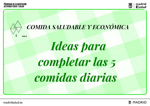 Comida saludable y económica. 5 comidas diarias