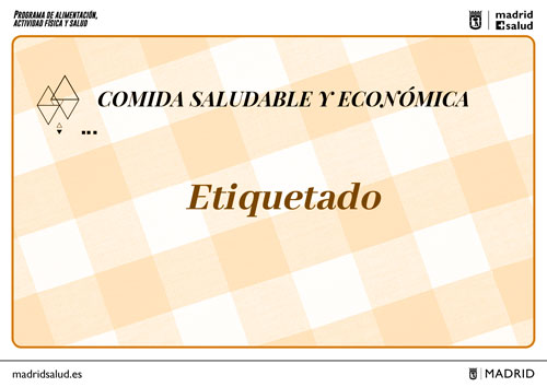 Comida saludable y económica. etiquetado