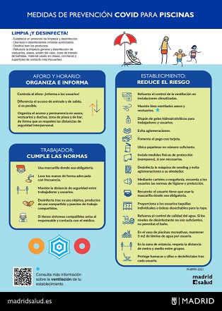 información prevención Covid piscinas