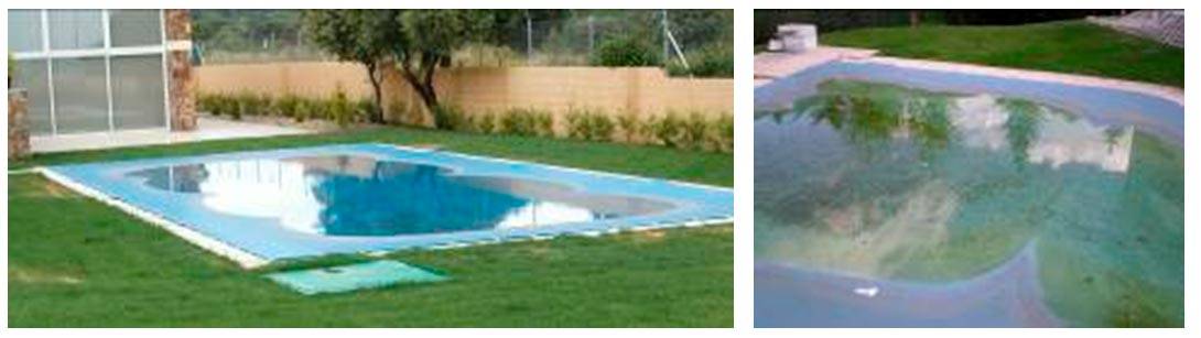 lona tapando piscina