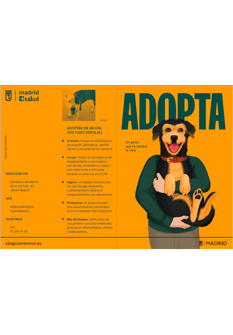 Adopta un perro. Desplegable