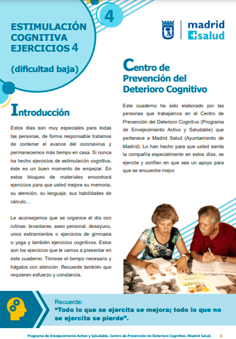 Estimulación cognitiva - Dificultad baja - Ejercicios 4