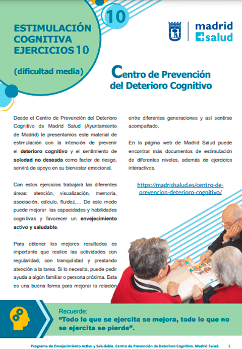 Estimulación cognitiva - Dificultad media - Ejercicios 10