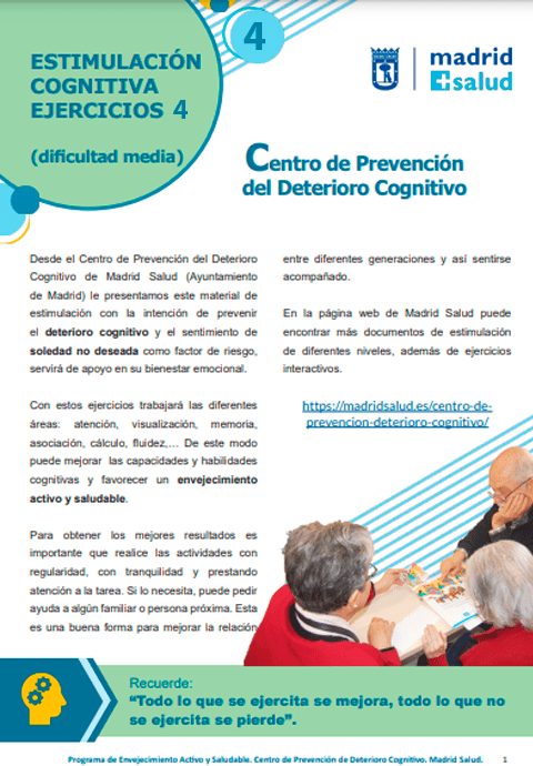 Estimulación cognitiva - Dificultad media - Ejercicios 4