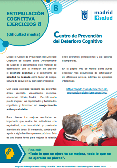 Estimulación cognitiva - Dificultad media - Ejercicios 8