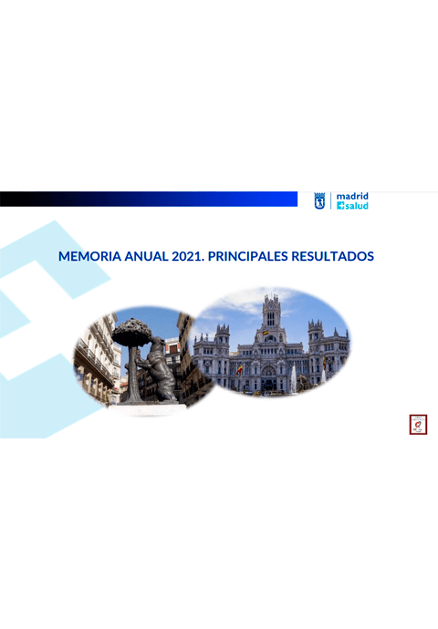 Memoria anual Madrid Salud. 2021. Principales resultados.