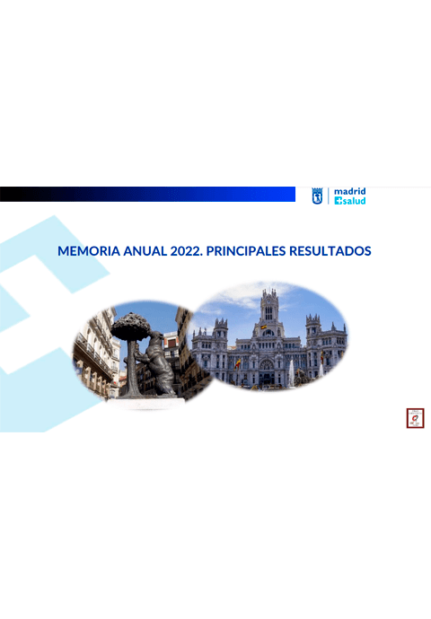 Memoria anual Madrid Salud. 2022. Principales resultados.