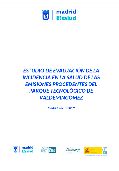 Estudio de Evaluación de la incidencia en salud de las emisiones procedentes del Parque Tecnológico de Valdemingómez